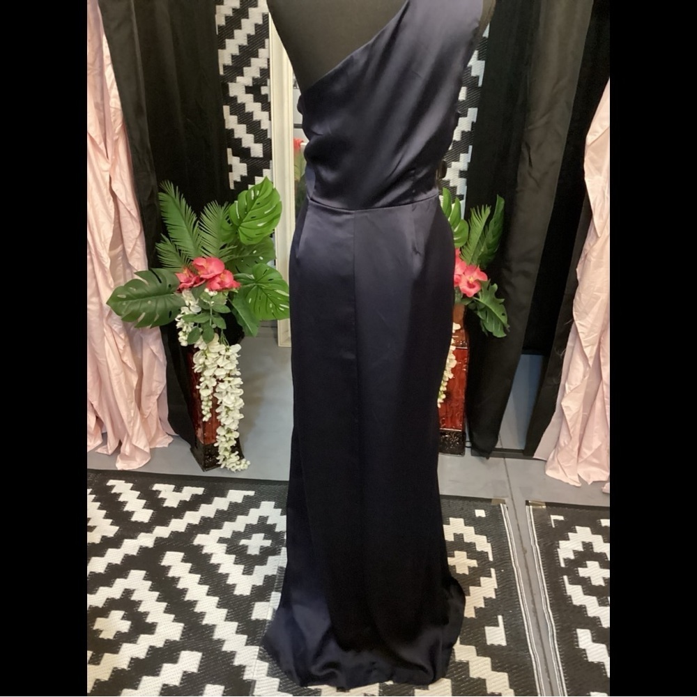 Chic One-Shoulder Navy Dress Plus Size 3X - Picture 9 of 9